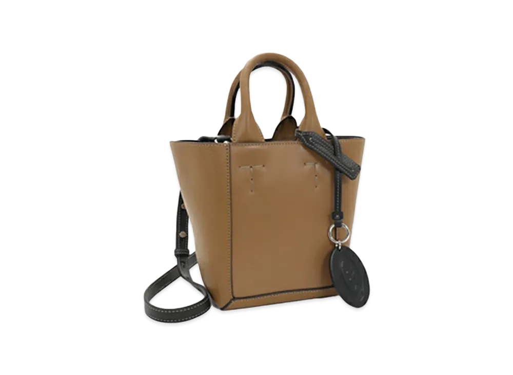 【中古美品】トッズ　TOD'S T タイムレス レザー ショッピング バッグ ミニ ベージュ TOD'S（トッズ） TOD'S T タイムレス レザー ショッピング バッグ ミニ