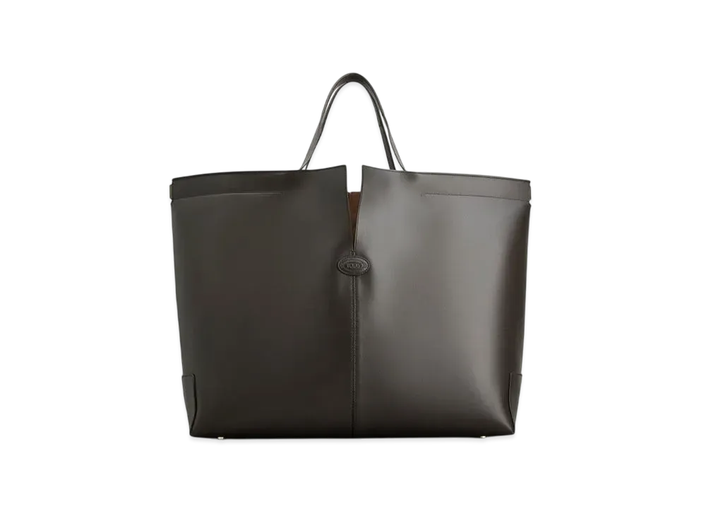 TOD'S Di Bag Folio in Leather Maxi "Brown"