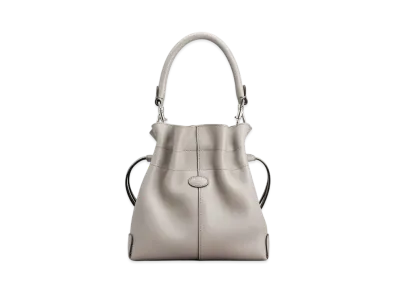 TOD'S Di Bag Bucket Bag in Leather Mini with Drawstring "Gray"