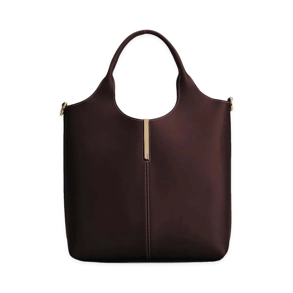TOD'S Women's Borsa Tote Piccola In Pelle "Dark Brown"
