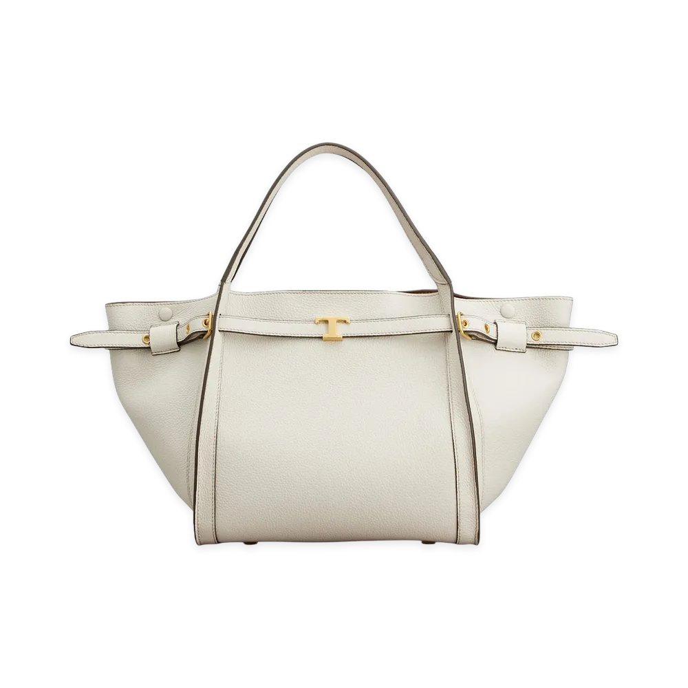 TOD'S Women's Borsa Shopping T Signature In Pelle Piccola "White"