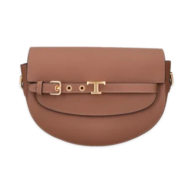 TOD'S Women's Borsa A Tracolla T Signature in Pelle Mini "Brown"