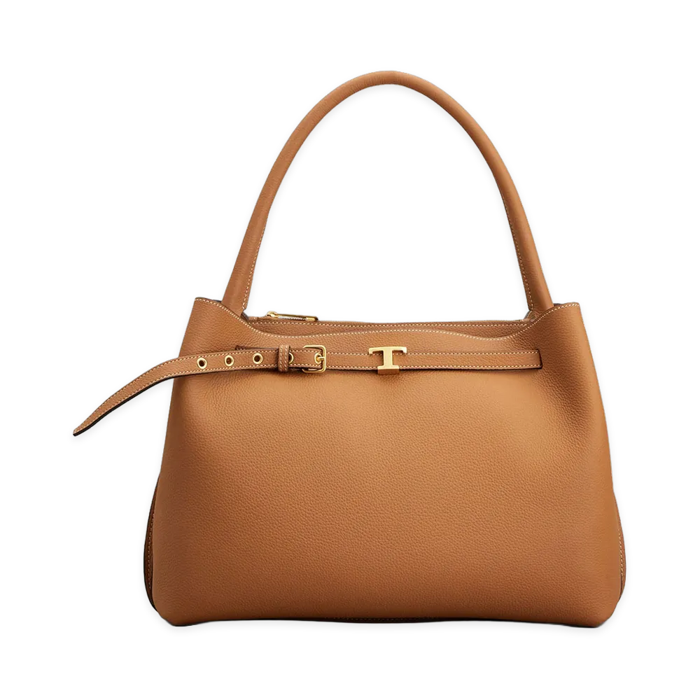 TOD'S Women's Borsa A Mano T Signature in Pelle Piccola "Brown"