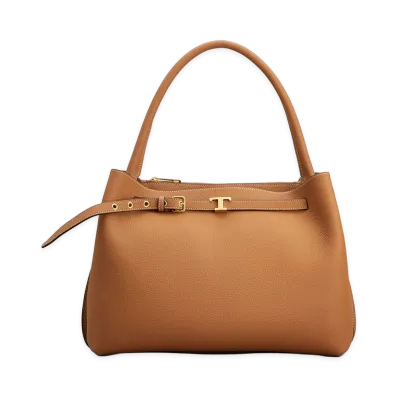TOD'S Women's Borsa A Mano T Signature in Pelle Piccola "Brown"