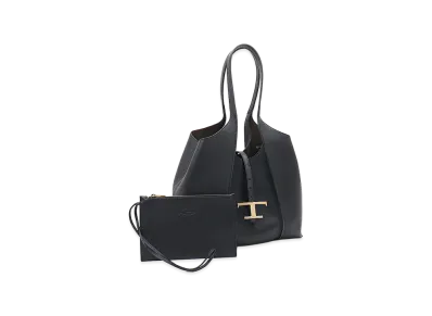 TOD'S Women's T Timeless Leather Shopping Bag Small "Black"