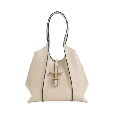TOD'S Women's Naturale Scuro T Timeless Small Shoulder Bag "Beige"