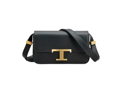 TOD'S T Timeless Crossbody Bag in Leather Micro "Black"