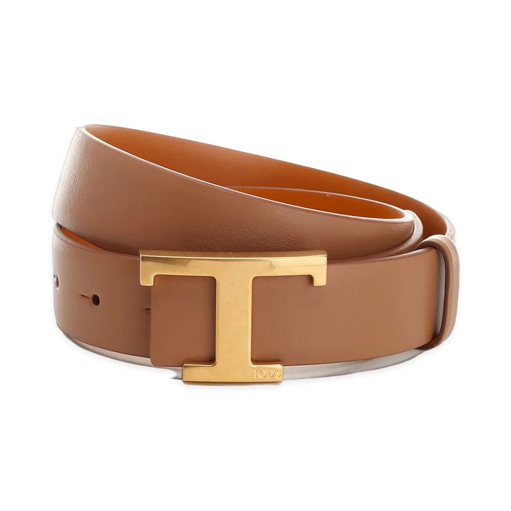TOD'S Women's T Timeless Reversible Belt "Brown"