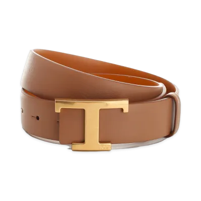 TOD'S Women's T Timeless Reversible Belt "Brown"