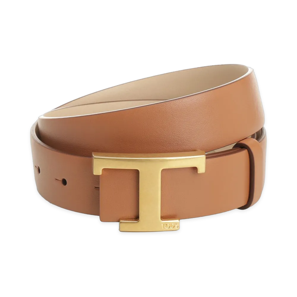 TOD'S Women's T Timeless Reversible Belt "Brown"