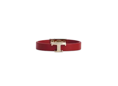 TOD'S T Timeless Bracelet in Leather "Red"
