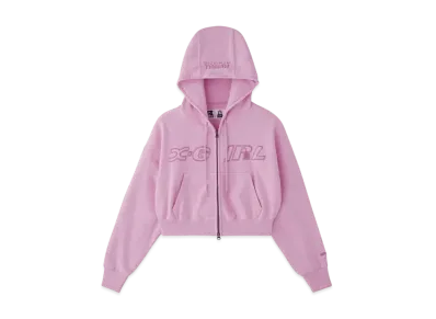 X-girl x RUSSELL ATHLETIC Zip Up Hoodie "Pink"