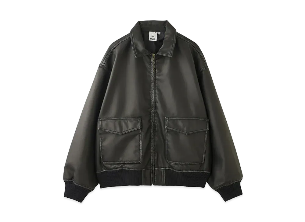 X-Girl Distressed Faux Leather Jacket "Black"