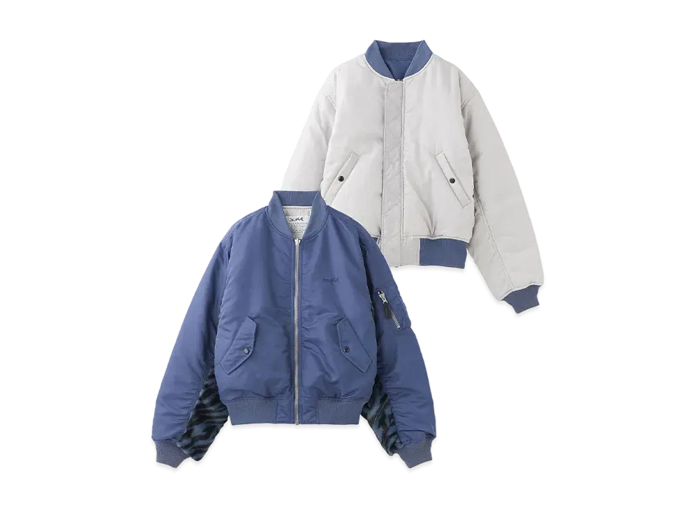 X-Girl Paneled Fur X-Girl Reversible Ma-1 Jacket "Navy"