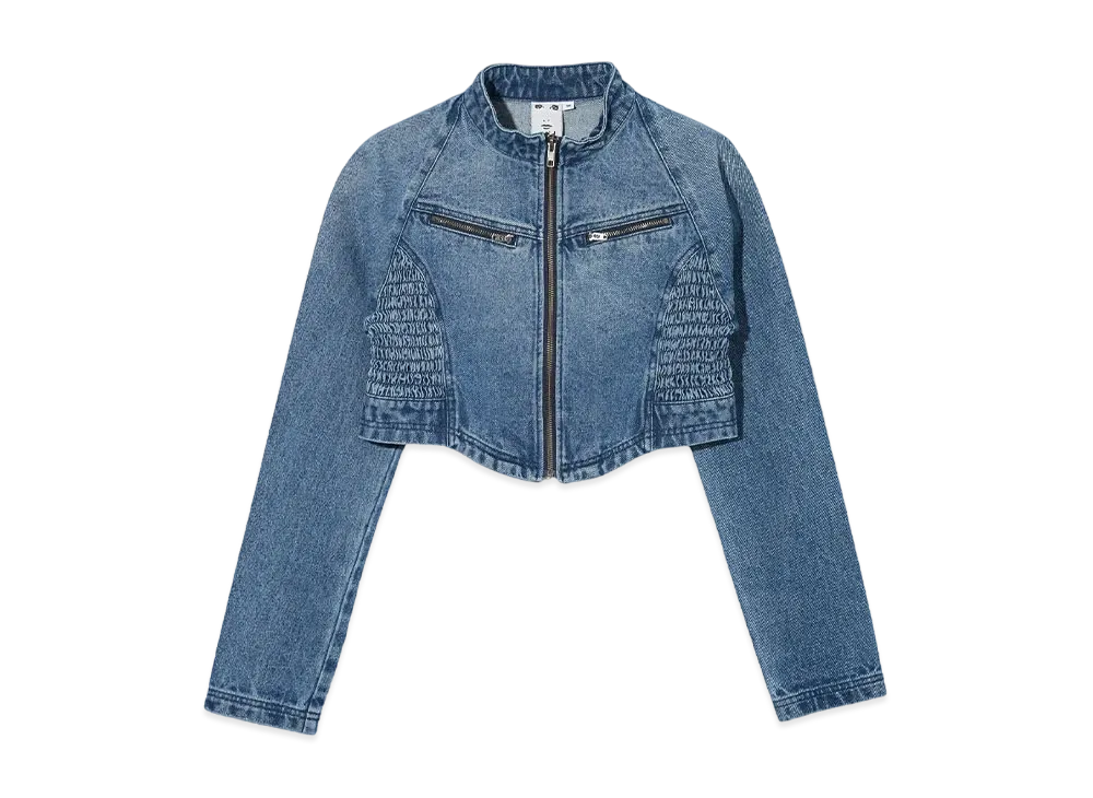 X-Girl Zip Up Stand Collar Denim Jacket "Indigo"