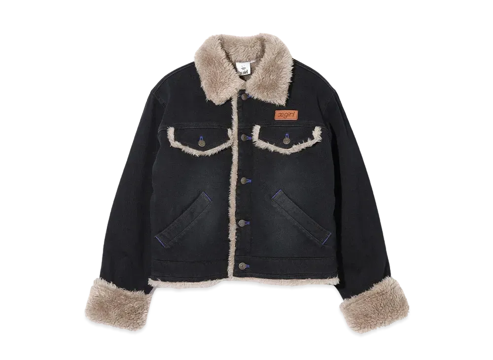 X-Girl Boa Denim Jacket "Black"