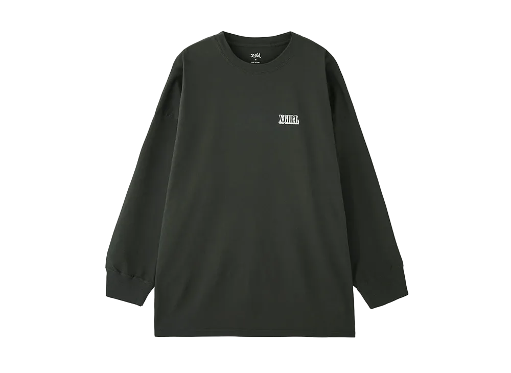 X-Girl Circle Background Face Logo L/S Big Tee Dress "Charcoal"