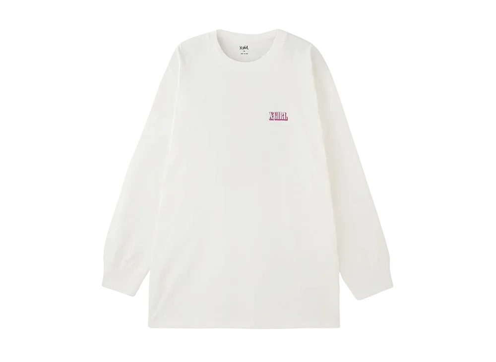 X-Girl Circle Background Face Logo L/S Big Tee Dress "White"