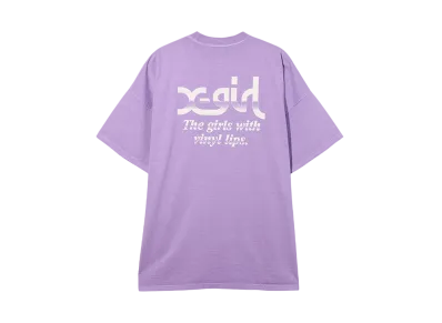 X-Girl Gradation Mills Logo S/S Big Tee Dress "Ltpurple"
