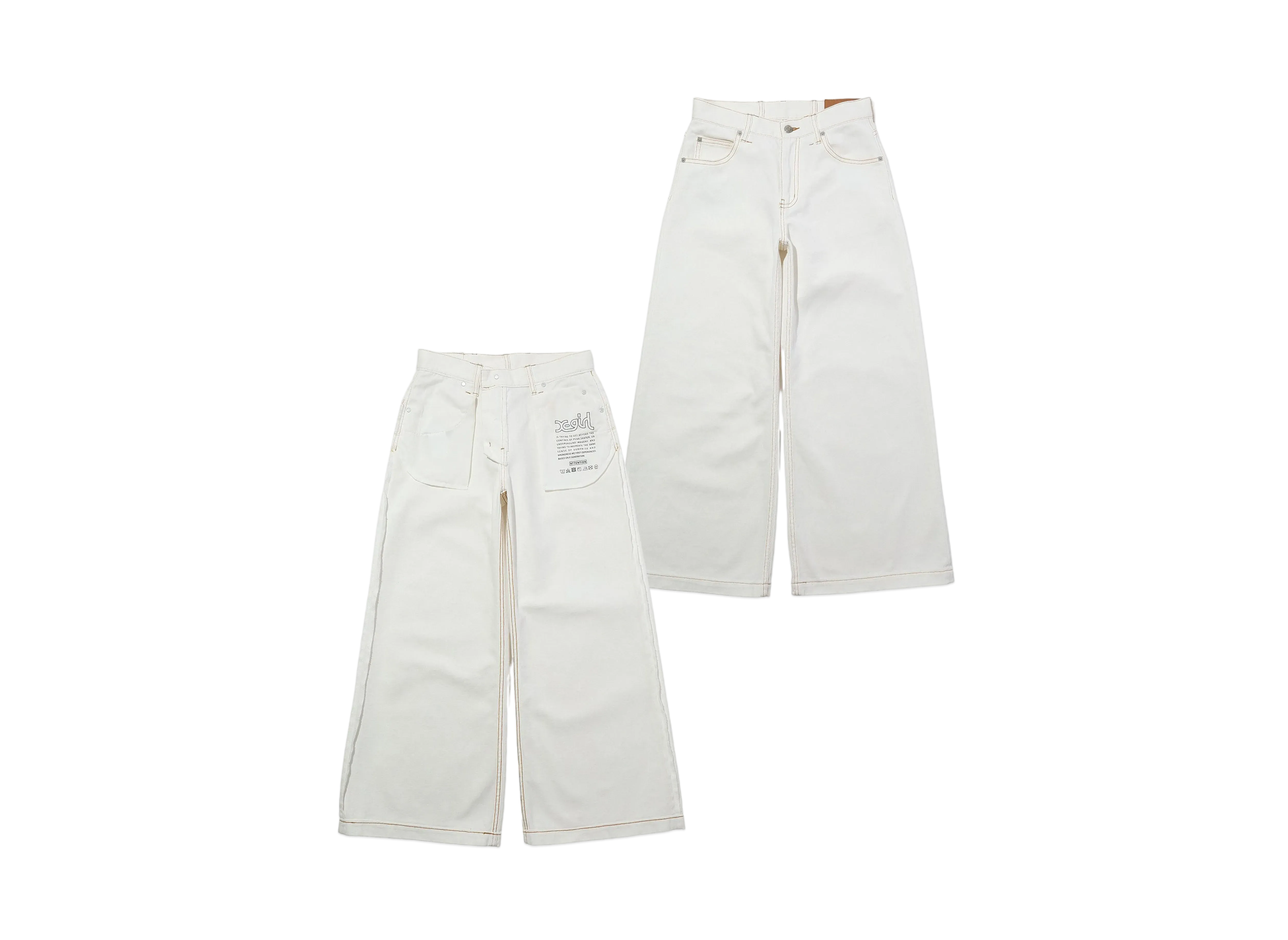 X-Girl Reversible Wide Leg Pants "White"