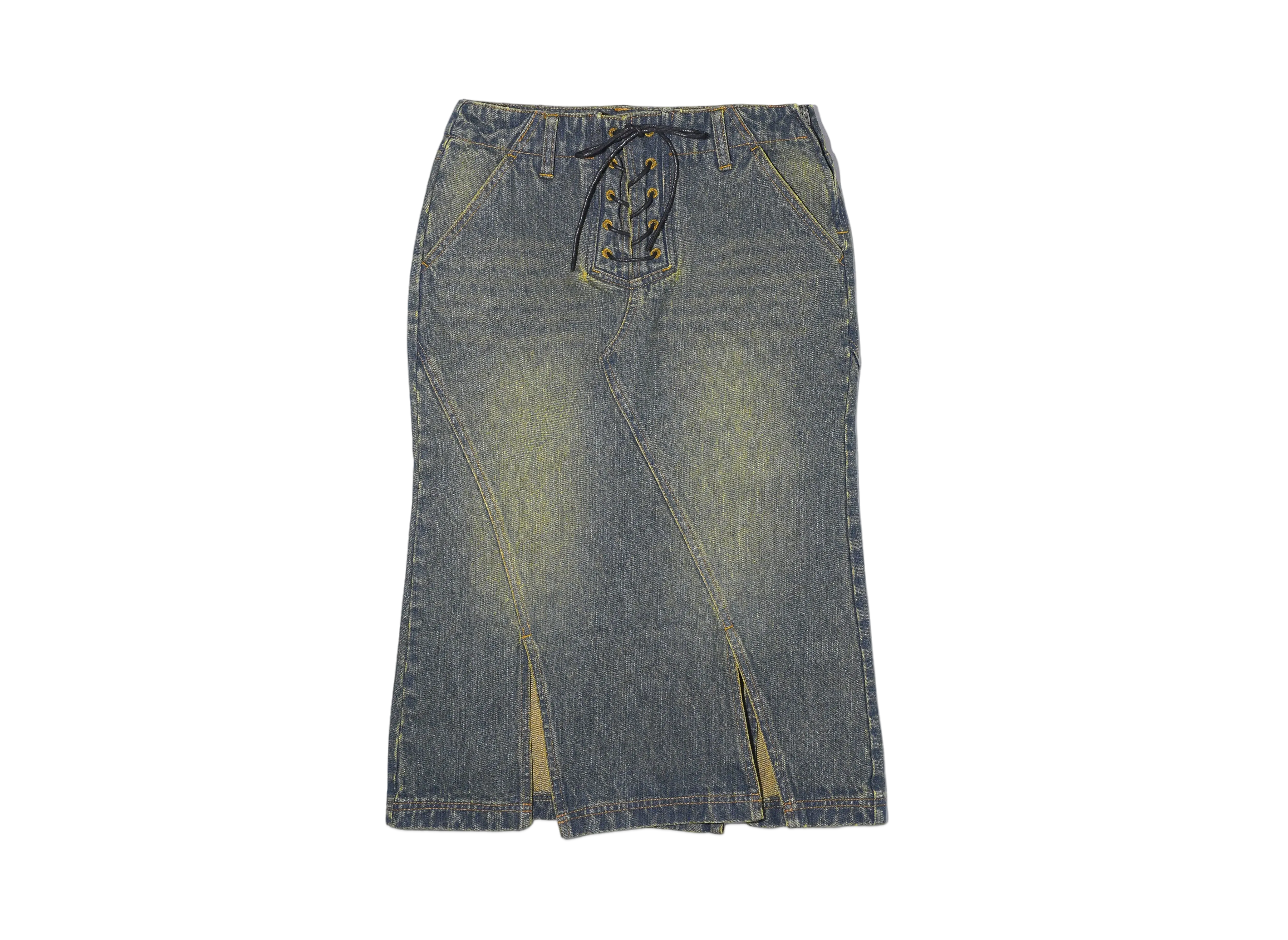 X-Girl Lace Up Denim Skirt "Dkindigo"