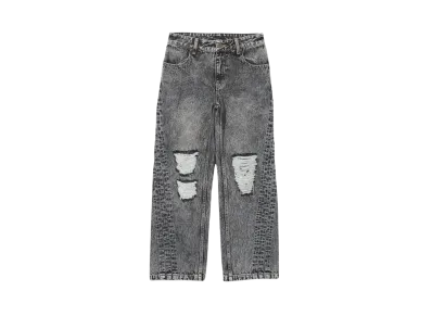 X-Girl Distressed Loose Fit Denim Pants "Black"