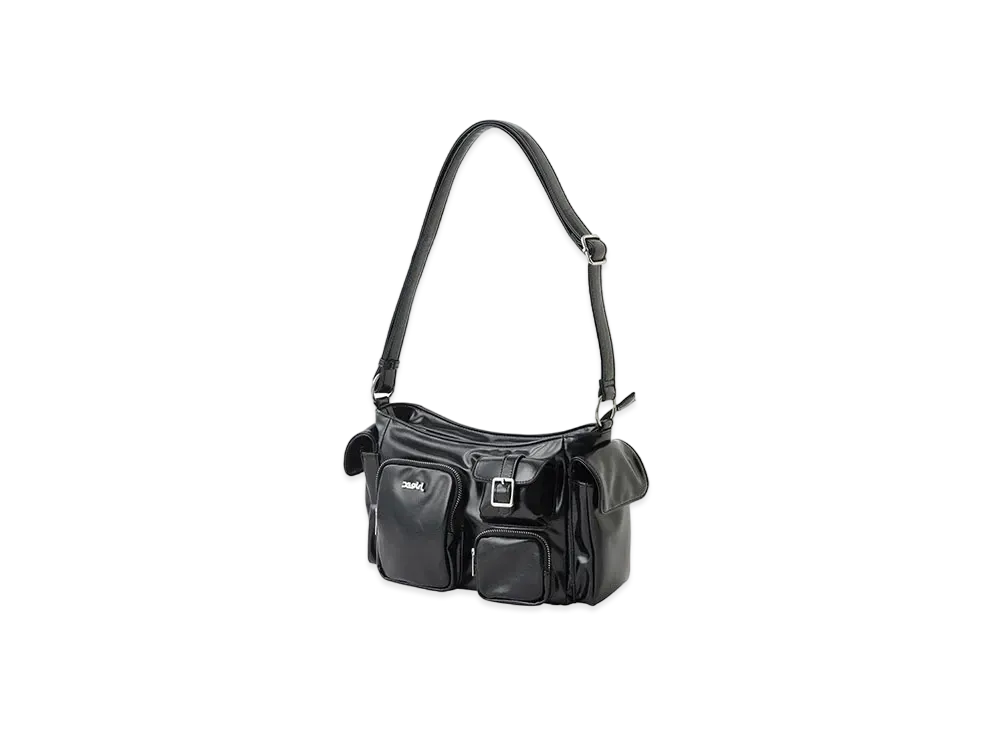X-Girl Multi Pocket X-Girl Faux Leather Hand Bag "Black"
