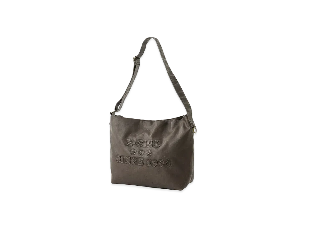 X-Girl Patched Logo X-Girl Faux Leather Shoulder Bag "Brown"