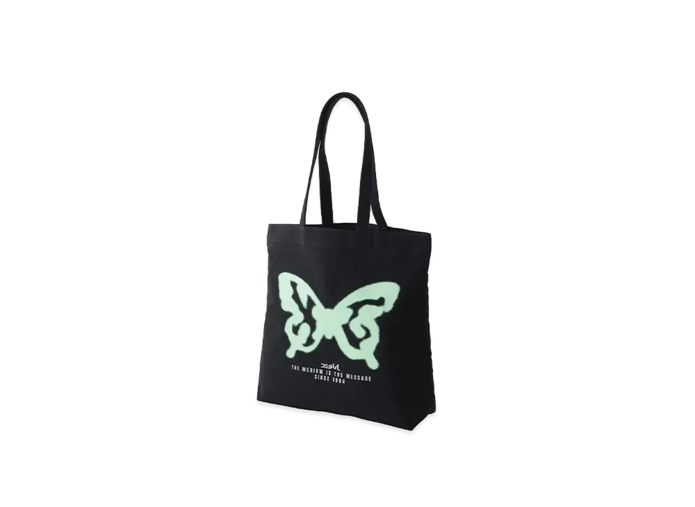 X-Girl Spray Butterfly Print Tote Bag "Black"