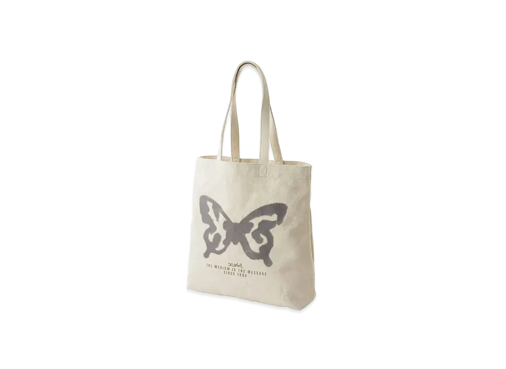 X-Girl Spray Butterfly Print Tote Bag "White"