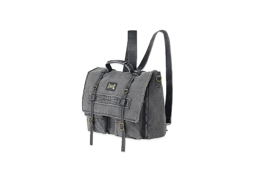 X-Girl Distressed Messenger Bag "Black"