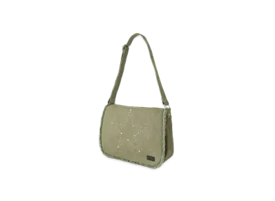 X-Girl Studded Messenger Bag "Olive"