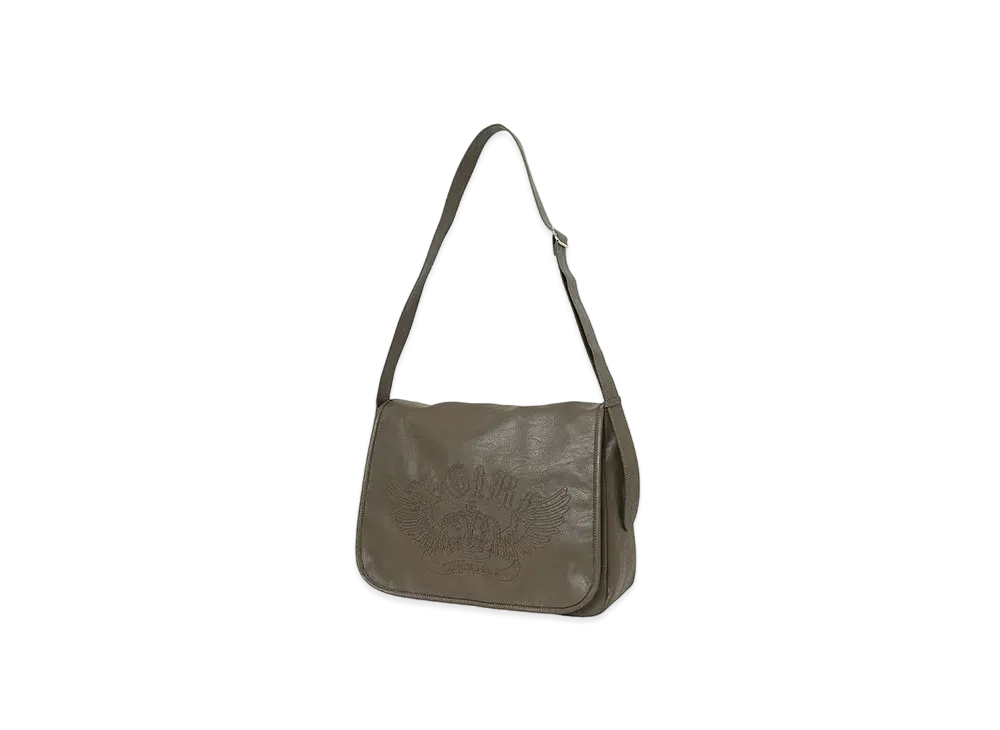 X-Girl Crown And Wings X-Girl Faux Leather Messenger Bag "Beige"