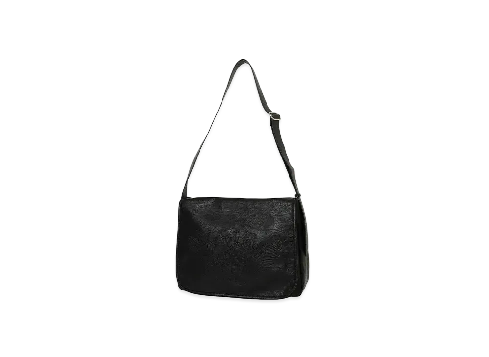 X-Girl Crown And Wings X-Girl Faux Leather Messenger Bag "Black"