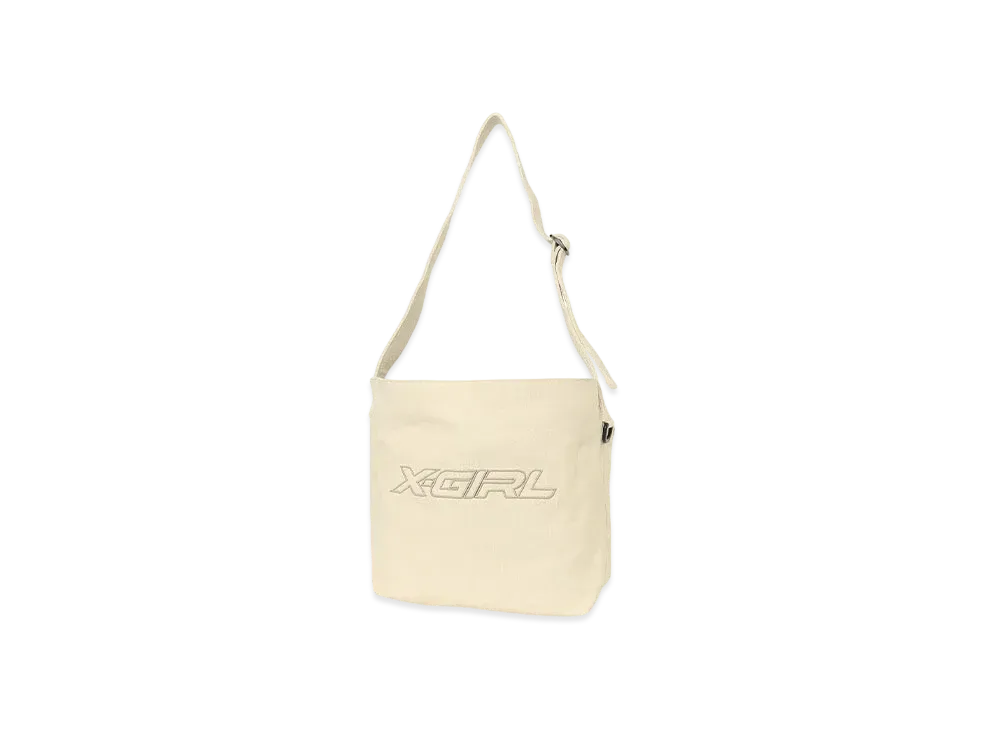 X-Girl Logo Messenger Bag "Off White"