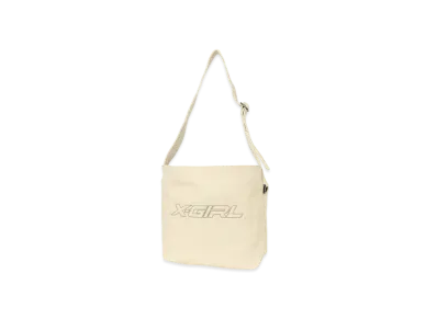 X-Girl Logo Messenger Bag "Off White"