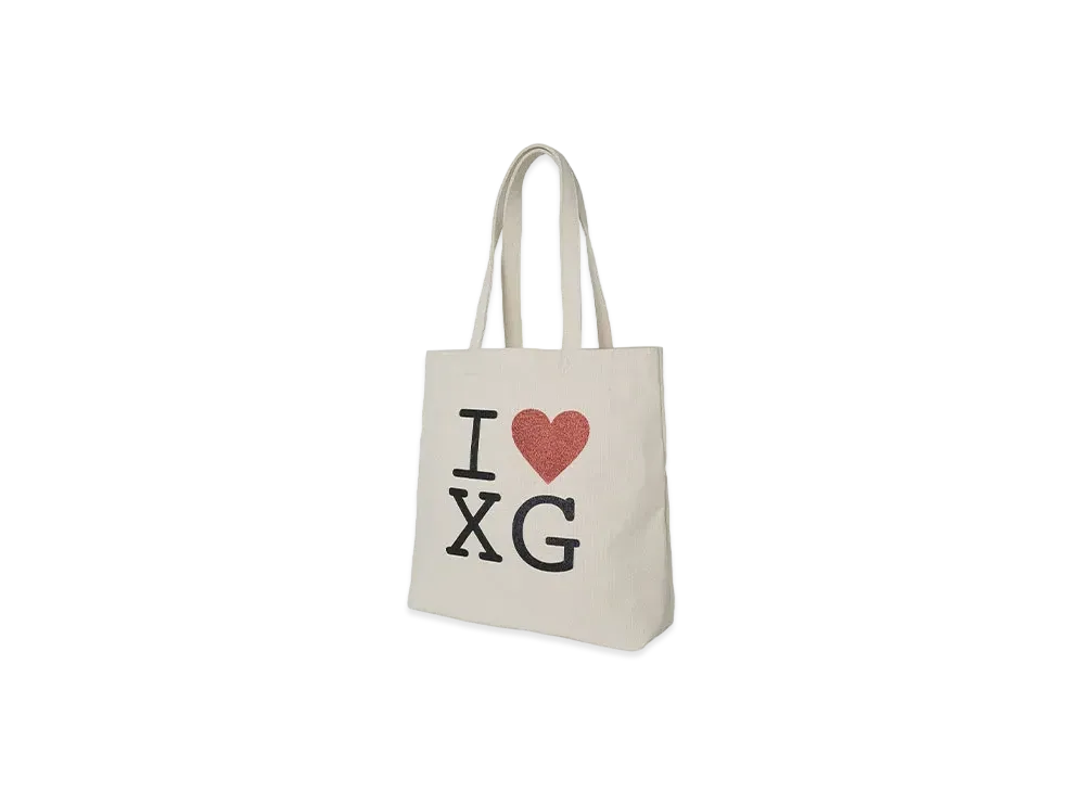 X-Girl I Love Xg Logo Canvas Tote Bag "Off White"