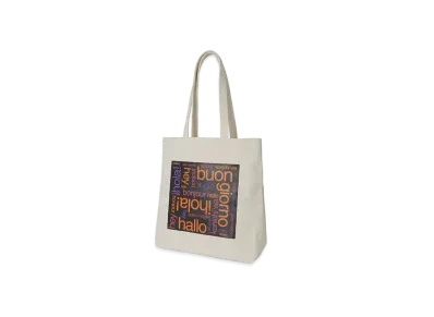 X-Girl Bonjour Logo Canvas Tote Bag "Off White"