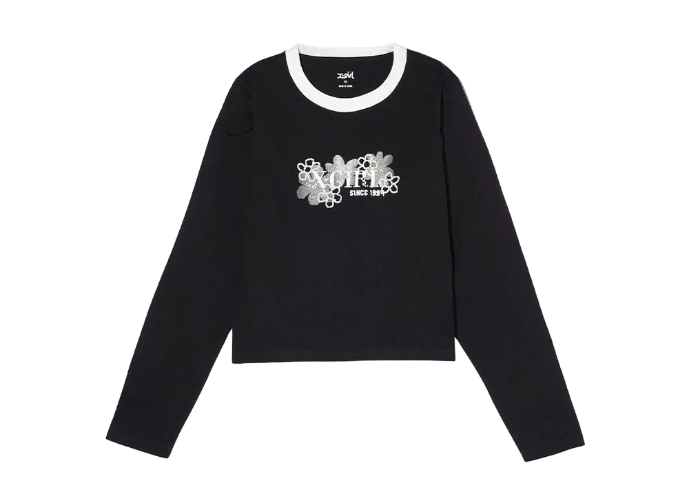 X-Girl Pixel Flower Logo Baby L/S Tee "Black"
