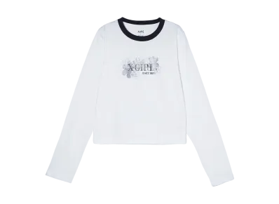 X-Girl Pixel Flower Logo Baby L/S Tee "White"