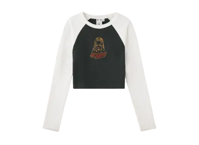 X-Girl Face Raglan L/S Tee "Charcoal"