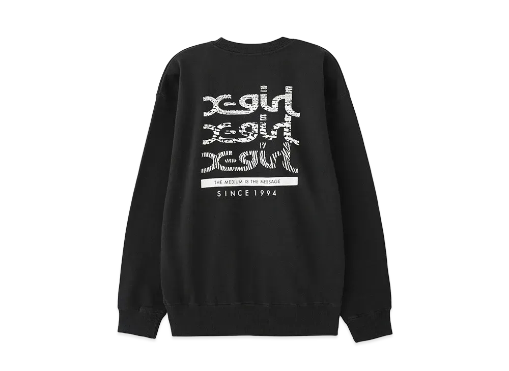 X-Girl Geometric Mills Logo Sweat Top "Charcoal"