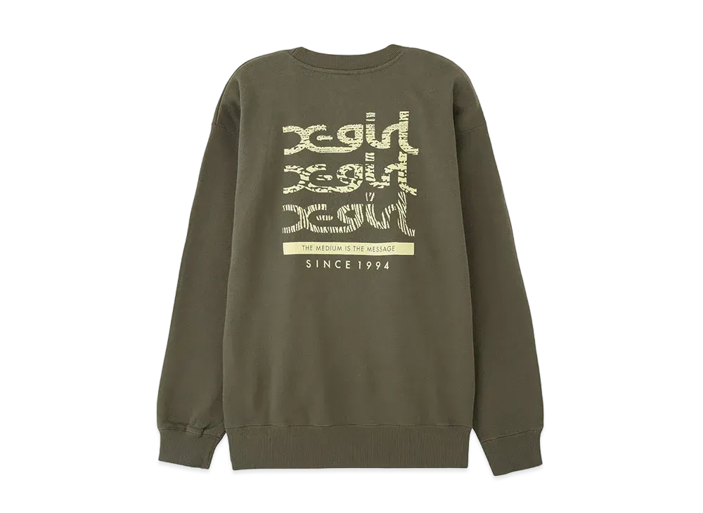 X-Girl Geometric Mills Logo Sweat Top "Olive"