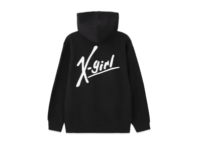 X-Girl Handwriting Logo Zip Up Sweat Hoodie "Black"