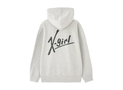 X-Girl Handwriting Logo Zip Up Sweat Hoodie "Ash"
