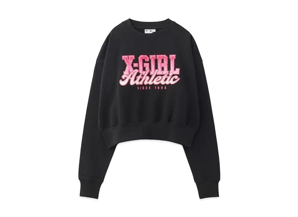 X-Girl Faux Fur Logo Compact Sweat Top "Black"