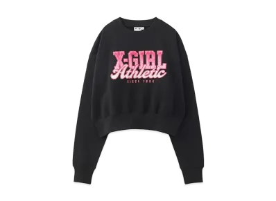 X-Girl Faux Fur Logo Compact Sweat Top "Black"