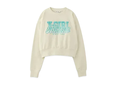 X-Girl Faux Fur Logo Compact Sweat Top "White"