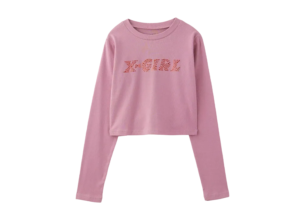X-Girl Star Logo L/S Baby Tee "Pink"