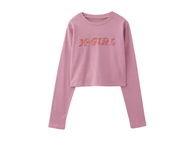 X-Girl Star Logo L/S Baby Tee "Pink"
